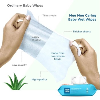 Mee Mee Soft Gentle Baby Wet Wipes (72 Wipes) Pack of 6 | Infused with Aloe Vera and Vitamin E | Paraben & Sulphate Free | Cleansing Wipes | Wipes Combo for Babies Mee Mee Soft Gentle Baby Wet Wipes (72 Wipes) Pack of 6 | Infused with Aloe Vera and Vitamin E | Paraben & Sulphate Free | Cleansing Wipes | Wipes Combo for Babies