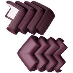 BabyPro BabyProofing Corner Guards (12mm, Pack of 8) with Strong Adhesive Tape by Certified Professional Childproofer for Covering Sharp Edges & Corners of Bed, Table & Furniture (Brown)