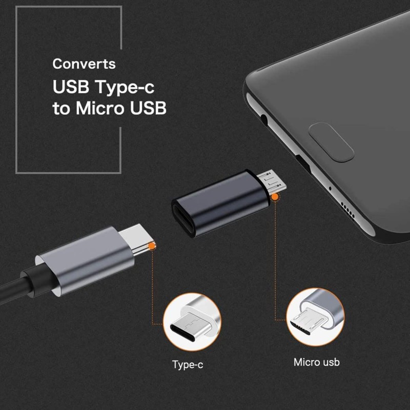 LIRAMARK Type c Female to Micro USB Male Adapter, Converter USB C to Micro USB, Charger Connector Works with Smartphones, Tablets, and More Devices with Micro USB Port (Black) LIRAMARK Type c Female to Micro USB Male Adapter, Converter USB C to Micro USB, Charger Connector Works with Smartphones, Tablets, and More Devices with Micro USB Port (Black)