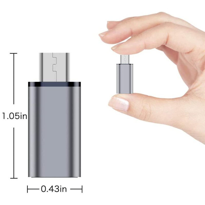 LIRAMARK Type C Female to Micro USB Male Adapter, USB C to Micro USB Converter, Charger Connector for Smartphones, Tablets and More Devices (Grey) LIRAMARK Type C Female to Micro USB Male Adapter, USB C to Micro USB Converter, Charger Connector for Smartphones, Tablets and More Devices (Grey)
