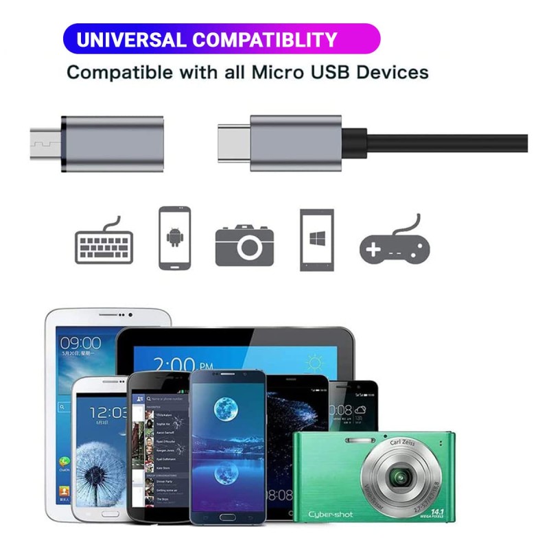 LIRAMARK Type C Female to Micro USB Male Adapter, USB C to Micro USB Converter, Charger Connector for Smartphones, Tablets and More Devices (Grey) LIRAMARK Type C Female to Micro USB Male Adapter, USB C to Micro USB Converter, Charger Connector for Smartphones, Tablets and More Devices (Grey)