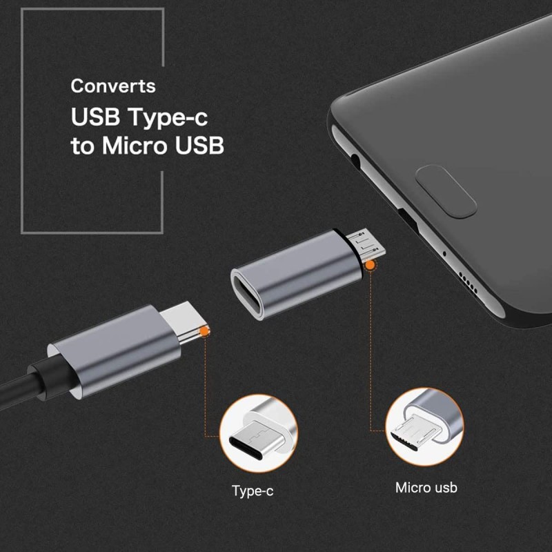 LIRAMARK Type C Female to Micro USB Male Adapter, USB C to Micro USB Converter, Charger Connector for Smartphones, Tablets and More Devices (Grey) LIRAMARK Type C Female to Micro USB Male Adapter, USB C to Micro USB Converter, Charger Connector for Smartphones, Tablets and More Devices (Grey)