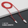 Portronics Konnect Dash 2 Unbreakable 6.5A 65w USB A to Type C VOOC Flash Charging Cable Design for OnePlus,Oppo(Red)