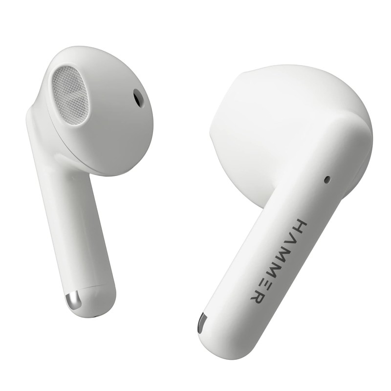 (Refurbished) Hammer KO Pro Bluetooth Earbuds with Upto 20H Playtime, ENC, Fast Charging Type-C, IPX4 Water Resistant, Bluetooth v5.3, Touch Controls and Voice Assistant (White) (Refurbished) Hammer KO Pro Bluetooth Earbuds with Upto 20H Playtime, ENC, Fast Charging Type-C, IPX4 Water Resistant, Bluetooth v5.3, Touch Controls and Voice Assistant (White)