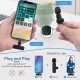 4 in 1 K8 Wireless Microphone, Digital Mini Portable Recording Clip Mic with Receiver for All Type-C, Micro USB, Lightning i OS Mobile Phones Camera Laptop for Vlogging YouTube Online Class, Zoom Call