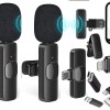 3 in 1 K8 Wireless Microphone, Digital Mini Portable Recording Clip Mic with Receiver for All Android Lightning Mobile Phones Camera Laptop for Vlogging YouTube Online Class, Zoom Call 3 in 1 K8 Wireless Microphone, Digital Mini Portable Recording Clip Mic with Receiver for All Android Lightning Mobile Phones Camera Laptop for Vlogging YouTube Online Class, Zoom Call