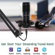 BESTOR® Professional USB Condenser Microphone Kit Podcast Mic with Boom Arm Microphone with Stand | 192kHZ/24bit Professional PC Streaming Podcast Cardioid Microphone Kit (USB)