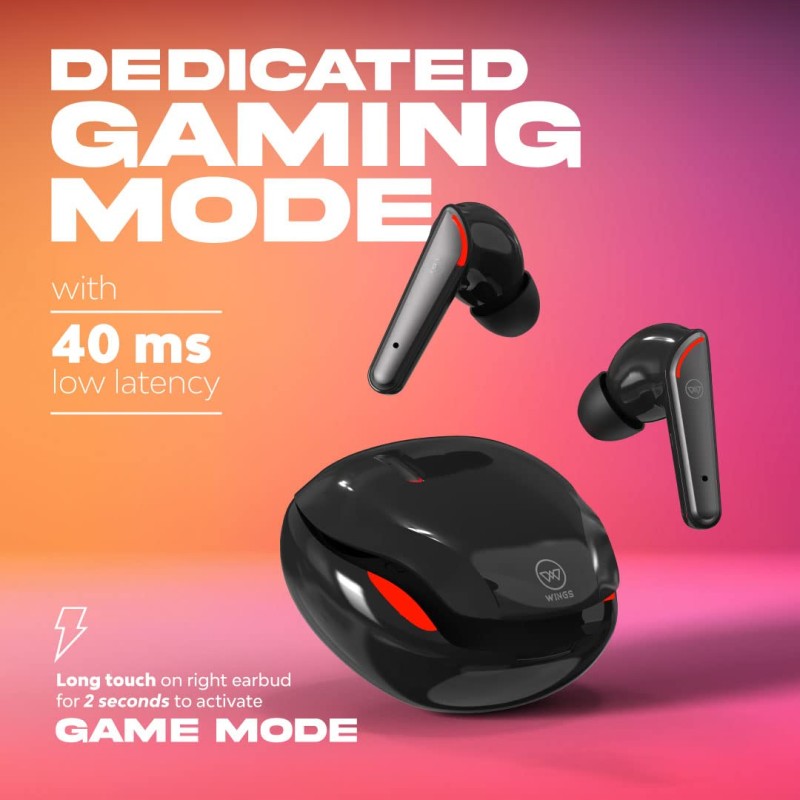(Refurbished) Wings Phantom 250 Wireless in Ear Earbuds, with 30 Hours Playtime, Bullet Charge, 40ms Low Latency, Bluetooth 5.2, 13mm Drivers, AAC Codec Support, Acoustic Echo Cancellation TWS Earphones (Black) (Refurbished) Wings Phantom 250 Wireless in Ear Earbuds, with 30 Hours Playtime, Bullet Charge, 40ms Low Latency, Bluetooth 5.2, 13mm Drivers, AAC Codec Support, Acoustic Echo Cancellation TWS Earphones (Black)