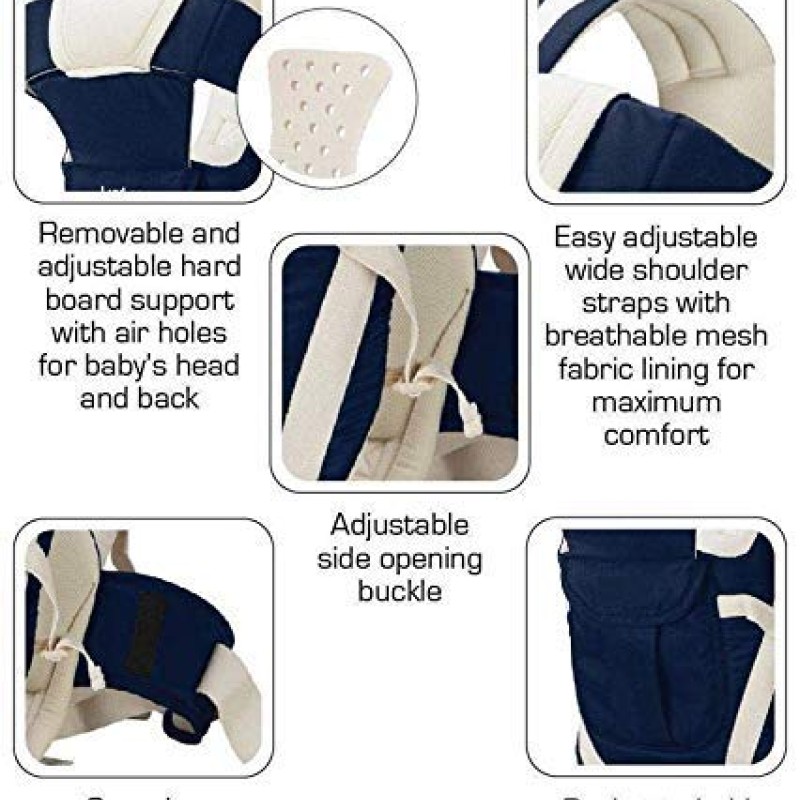 BabyGo Kids 4-in-1 Adjustable Baby Carrier Cum Kangaroo Bag | Multiple Carry Positions: Front, Back, Hip - Comfortable & Adjustable with Safety Belt and Buckle Straps BabyGo Kids 4-in-1 Adjustable Baby Carrier Cum Kangaroo Bag | Multiple Carry Positions: Front, Back, Hip - Comfortable & Adjustable with Safety Belt and Buckle Straps