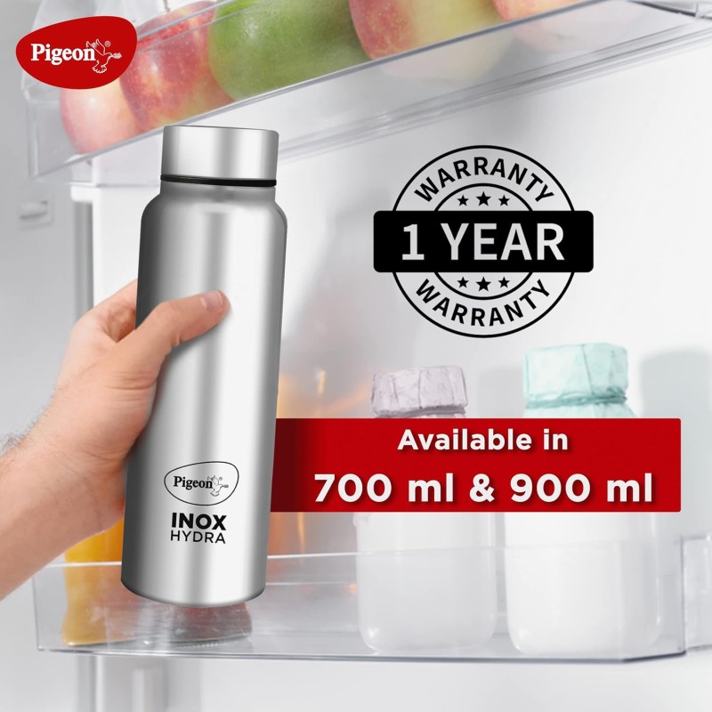 Pigeon by Stovekraft Inox Hydra Plus Stainless Steel Drinking Water Bottle 700 ml - Silver (1 year Warranty) Pigeon by Stovekraft Inox Hydra Plus Stainless Steel Drinking Water Bottle 700 ml - Silver (1 year Warranty)