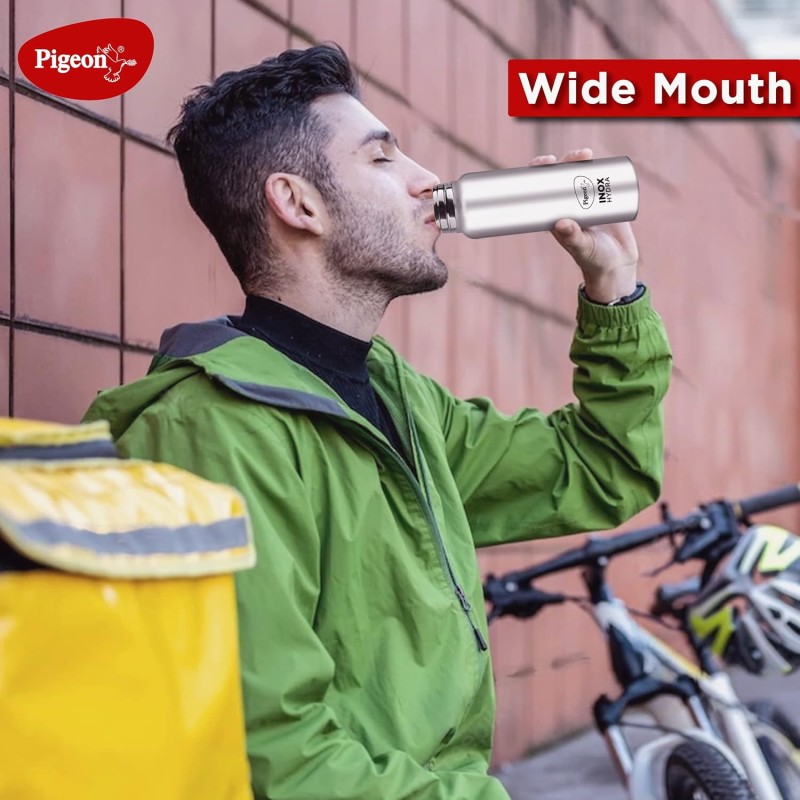 Pigeon by Stovekraft Inox Hydra Plus Stainless Steel Drinking Water Bottle 700 ml - Silver (1 year Warranty) Pigeon by Stovekraft Inox Hydra Plus Stainless Steel Drinking Water Bottle 700 ml - Silver (1 year Warranty)