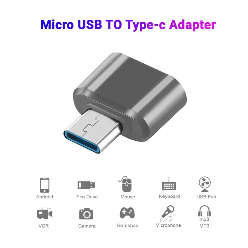LIRAMARK Type-C OTG Adapter HI - Speed Data Transfer Connector Converter Compatible for All C Type Devices (Grey) LIRAMARK Type-C OTG Adapter HI - Speed Data Transfer Connector Converter Compatible for All C Type Devices (Grey)