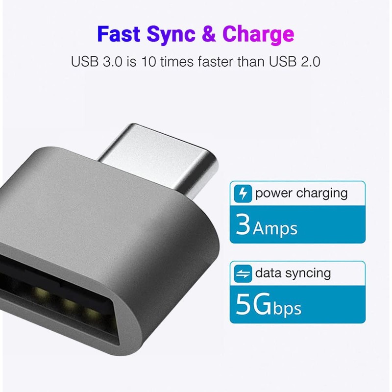 LIRAMARK Type-C OTG Adapter HI - Speed Data Transfer Connector Converter Compatible for All C Type Devices (Grey) LIRAMARK Type-C OTG Adapter HI - Speed Data Transfer Connector Converter Compatible for All C Type Devices (Grey)