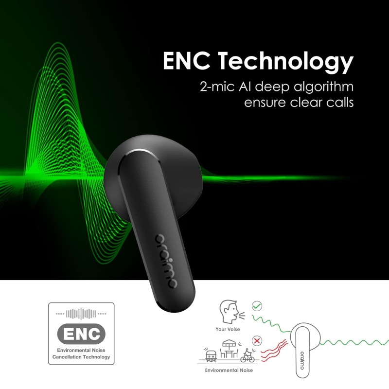 (Refurbished) Oraimo Roll Truly Wireless Earbuds Half in Ear Bluetooth Earbuds with ENC,Deep Bass, 16Hrs Playtime, 13Mm Dynamic Driver, Immersive Audio, Touch Control, Voice Assistance & Fast Charging (Refurbished) Oraimo Roll Truly Wireless Earbuds Half in Ear Bluetooth Earbuds with ENC,Deep Bass, 16Hrs Playtime, 13Mm Dynamic Driver, Immersive Audio, Touch Control, Voice Assistance & Fast Charging