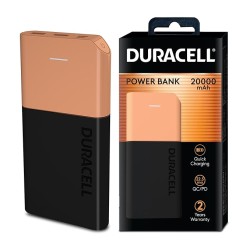 Duracell 20000 MAH Slimmest Power Bank with 1 Type C PD and 2 USB A Port, 22.5W Fast Charging Portable Charger to Charges 3 Devices Simultaneously for iPhones, Android Phones, Smart Watches & More