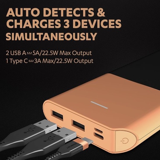 Duracell 20000 MAH Slimmest Power Bank with 1 Type C PD and 2 USB A Port, 22.5W Fast Charging Portable Charger to Charges 3 Devices Simultaneously for iPhones, Android Phones, Smart Watches & More Duracell 20000 MAH Slimmest Power Bank with 1 Type C PD and 2 USB A Port, 22.5W Fast Charging Portable Charger to Charges 3 Devices Simultaneously for iPhones, Android Phones, Smart Watches & More
