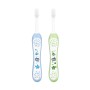 Chicco Baby Manual Toothbrush For Infants (6M-36M), Set Of 2|Extra Soft Tapered Bristles Ideal For Milk Teeth|Bpa Free (Blue, Green)