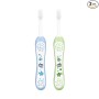 Chicco Baby Manual Toothbrush For Infants (6M-36M), Set Of 2|Extra Soft Tapered Bristles Ideal For Milk Teeth|Bpa Free (Blue, Green)