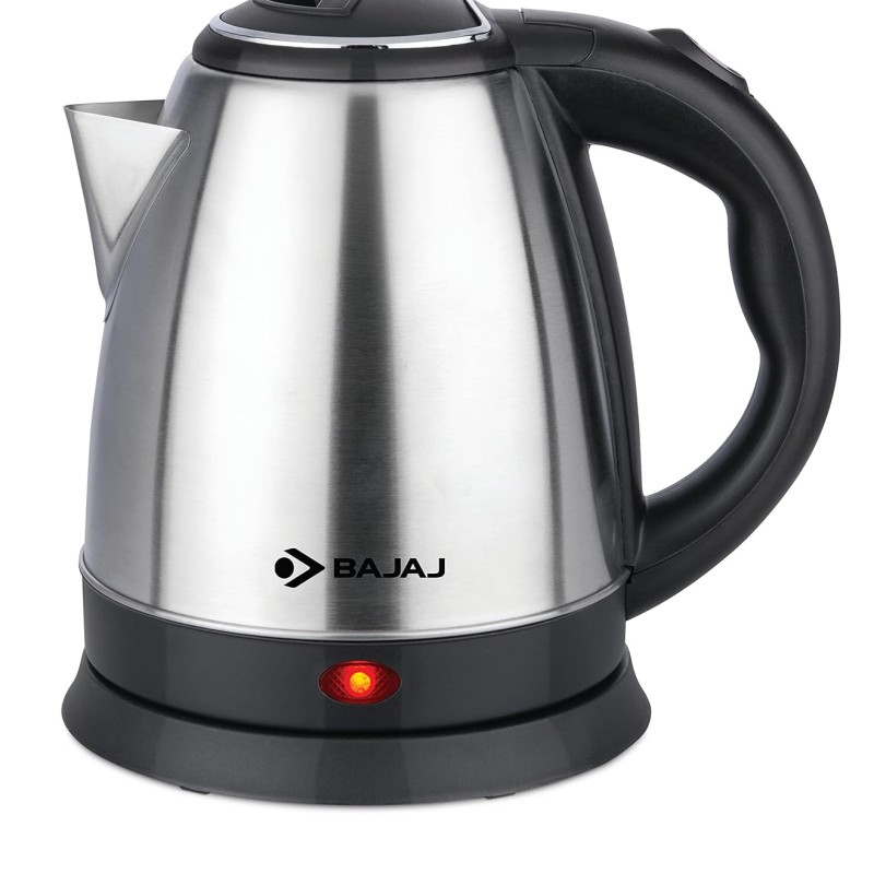 Bajaj KTX 1.5 Litre DLX Electric Kettle |1500W Kettle with Stainless Steel Body | Cordless Operation | Auto Shut-off Mechanism | 2-Yr Warranty | Black
