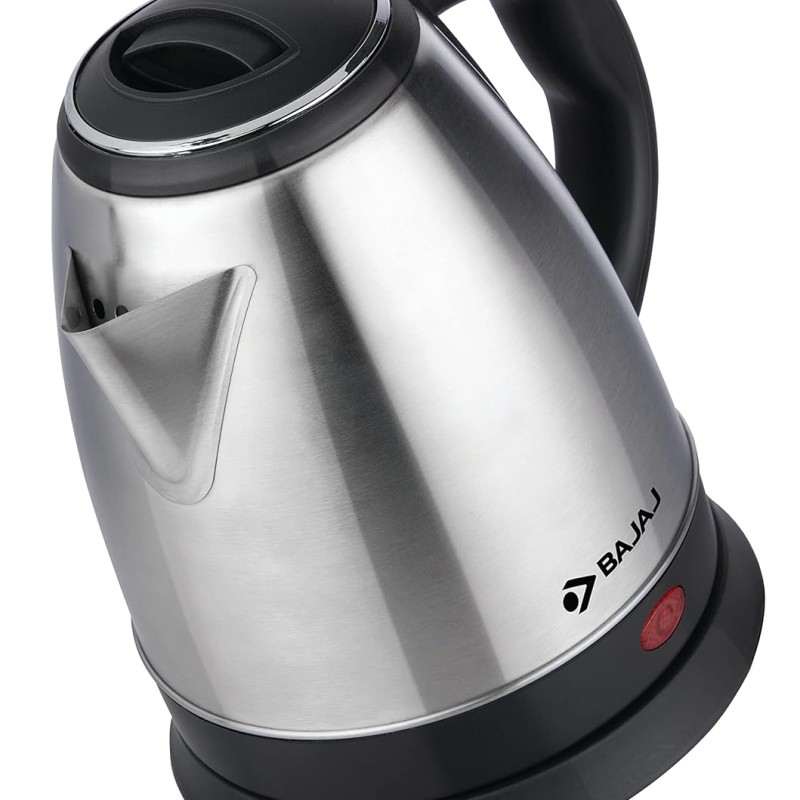 Bajaj KTX 1.5 Litre DLX Electric Kettle |1500W Kettle with Stainless Steel Body | Cordless Operation | Auto Shut-off Mechanism | 2-Yr Warranty | Black