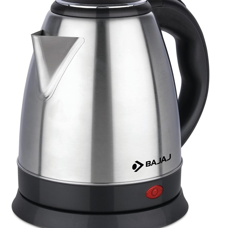 Bajaj KTX 1.5 Litre DLX Electric Kettle |1500W Kettle with Stainless Steel Body | Cordless Operation | Auto Shut-off Mechanism | 2-Yr Warranty | Black