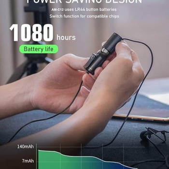 Audio Array AM-C12 Lapel Microphone | 6M Shielded Cable | Metal Build | Upto 1080hr Battery | Mobile & DSLR Support | 3.5mm Connector | Omnidirectional Pickup | Hard Case Included | 1 Year Warranty Audio Array AM-C12 Lapel Microphone | 6M Shielded Cable | Metal Build | Upto 1080hr Battery | Mobile & DSLR Support | 3.5mm Connector | Omnidirectional Pickup | Hard Case Included | 1 Year Warranty