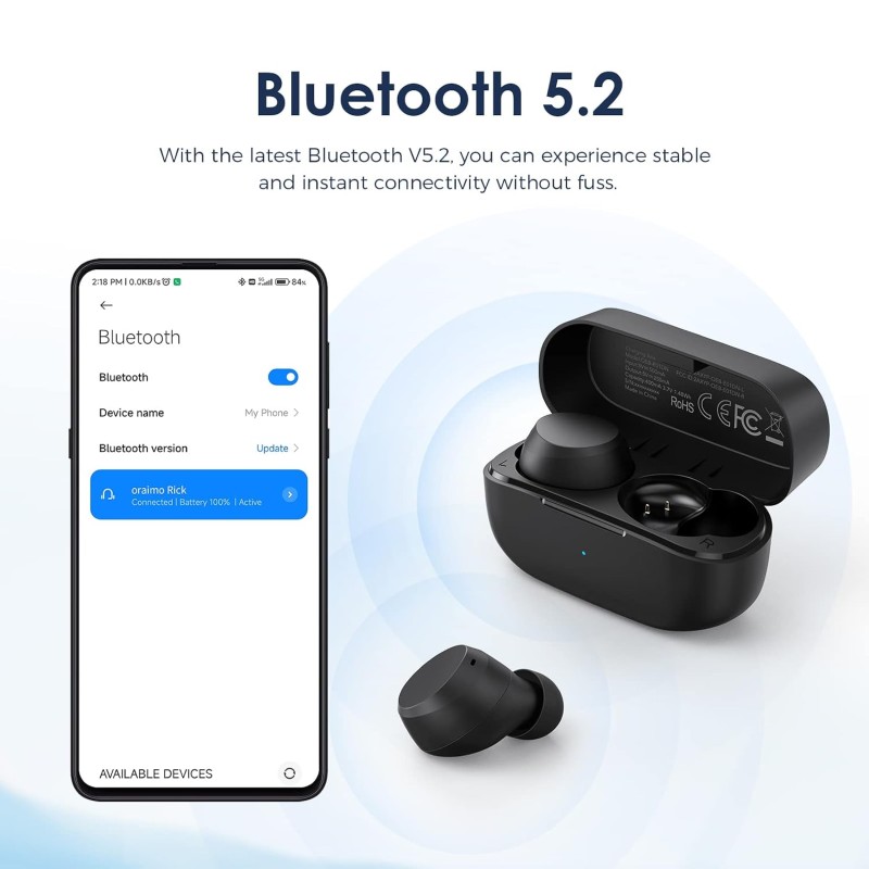 (Refurbished) Oraimo Rock in Ear Bluetooth True Wireless Earbuds with Mic, 24H Battery Life and Quick Charge, True Bass,Noise Cancellation for Clear Calls,Touch Control, IPX5 Water Resistant (Refurbished) Oraimo Rock in Ear Bluetooth True Wireless Earbuds with Mic, 24H Battery Life and Quick Charge, True Bass,Noise Cancellation for Clear Calls,Touch Control, IPX5 Water Resistant