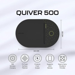 Archer Tech Lab Quiver 500 Gaming Mousepad, 15W Wireless Charging, All Qi Device Compatible, Surge Protection, High Speed+ Low Friction Pu Foam Surface, Plug & Play, Compact, Portable