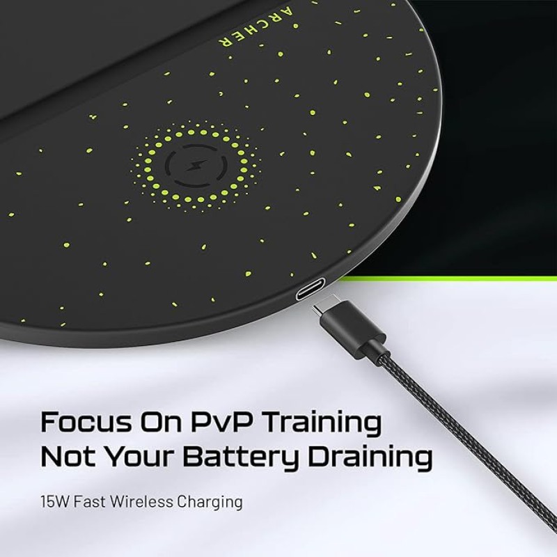 Archer Tech Lab Quiver 500 Gaming Mousepad, 15W Wireless Charging, All Qi Device Compatible, Surge Protection, High Speed+ Low Friction Pu Foam Surface, Plug & Play, Compact, Portable Archer Tech Lab Quiver 500 Gaming Mousepad, 15W Wireless Charging, All Qi Device Compatible, Surge Protection, High Speed+ Low Friction Pu Foam Surface, Plug & Play, Compact, Portable