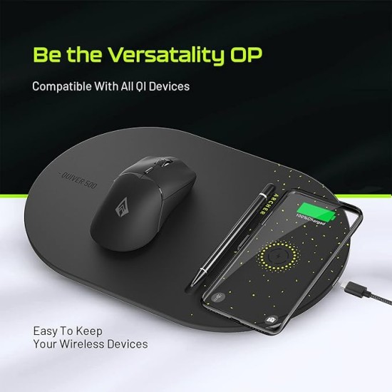 Archer Tech Lab Quiver 500 Gaming Mousepad, 15W Wireless Charging, All Qi Device Compatible, Surge Protection, High Speed+ Low Friction Pu Foam Surface, Plug & Play, Compact, Portable Archer Tech Lab Quiver 500 Gaming Mousepad, 15W Wireless Charging, All Qi Device Compatible, Surge Protection, High Speed+ Low Friction Pu Foam Surface, Plug & Play, Compact, Portable
