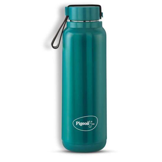 Pigeon by Stovekraft Radiant Insulated Wide Mouth Bottle 600 ml Leak Proof,Hot & Cold Thermos Flask (Blue)