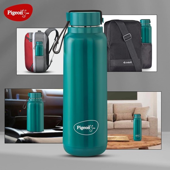 Pigeon by Stovekraft Radiant Insulated Wide Mouth Bottle 600 ml Leak Proof,Hot & Cold Thermos Flask (Blue)