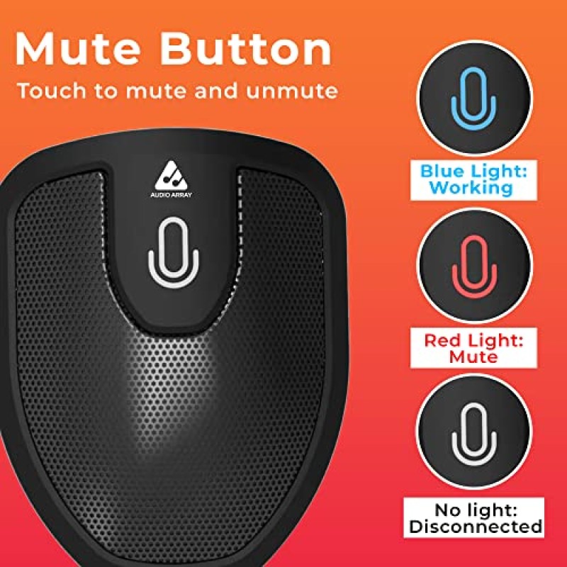 Audio Array AM-C28 USB Plug & Play Conference Microphone | Omni Directional Pickup Upto 3M | Mic Mute Button | No Drivers Condenser USB Type-C | Ideal for Meetings & Video Calling (Not a Speaker)
