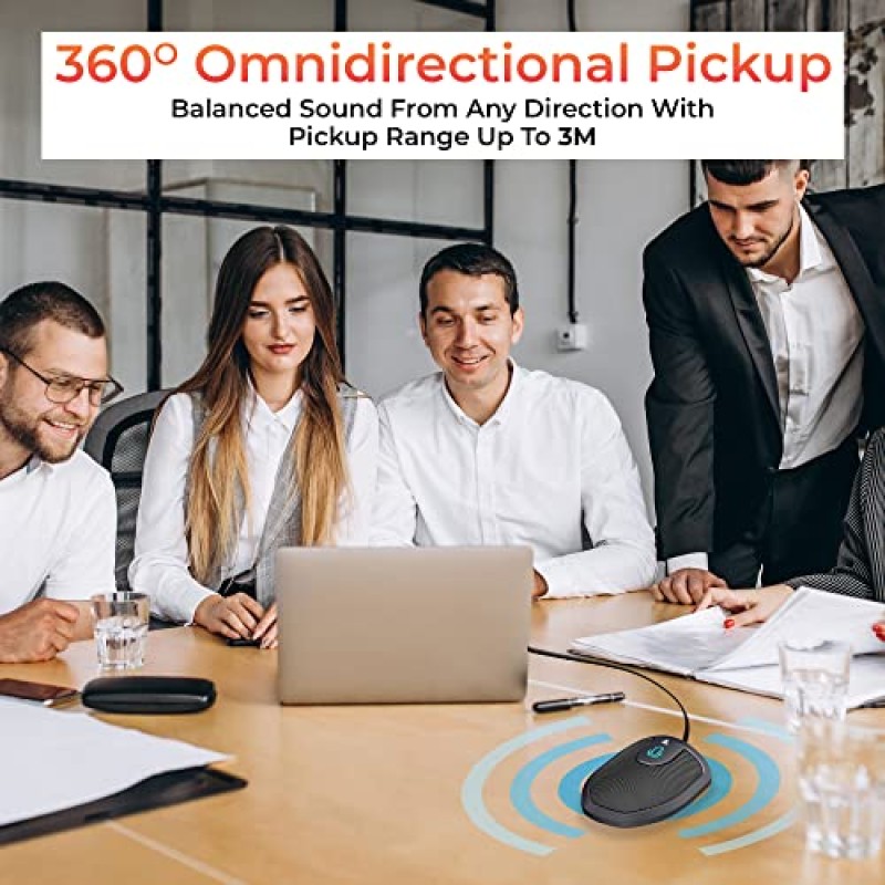 Audio Array AM-C28 USB Plug & Play Conference Microphone | Omni Directional Pickup Upto 3M | Mic Mute Button | No Drivers Condenser USB Type-C | Ideal for Meetings & Video Calling (Not a Speaker)