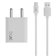 boAt WCDV 22.5W Dual Port Charger with 22.5W Power Delivery Support & 18W Quick Charge 3.0, Smart IC Protection, Auto Detection for Samsung, Xiaomi & Android Users with Type A to Type C Cable(White) boAt WCDV 22.5W Dual Port Charger with 22.5W Power Delivery Support & 18W Quick Charge 3.0, Smart IC Protection, Auto Detection for Samsung, Xiaomi & Android Users with Type A to Type C Cable(White)