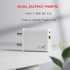 boAt WCDV 22.5W Dual Port Charger with 22.5W Power Delivery Support & 18W Quick Charge 3.0, Smart IC Protection, Auto Detection for Samsung, Xiaomi & Android Users with Type A to Type C Cable(White)