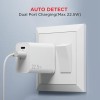boAt WCDV 22.5W Dual Port Charger with 22.5W Power Delivery Support & 18W Quick Charge 3.0, Smart IC Protection, Auto Detection for Samsung, Xiaomi & Android Users with Type A to Type C Cable(White)
