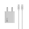 (Refurbished) boAt WCDV 22.5W Dual Port Fast Charger, Overheat/Overcharge Protection, Auto Detection for Samsung, Xiaomi & Android Users with Type C to Type C Cable (White)