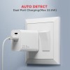 (Refurbished) boAt WCDV 22.5W Dual Port Fast Charger, Overheat/Overcharge Protection, Auto Detection for Samsung, Xiaomi & Android Users with Type C to Type C Cable (White)