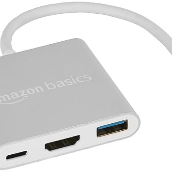 Compact Extension Adapter 3 in 1 Type C USB Hub, HD 4K HDMI with PD Charging, USB 3.0, Compact Extension Adapter, Aluminium Case (Grey)
