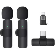 Careflection Microfone de lapela sem fio duplo K9 Plug and Play, sem necessidade de aplicativo e microfone de colarinho Bluetooth para todos os dispositivos iPhone, iPad, Mac para YouTube, transmissão Careflection Microfone de lapela sem fio duplo K9 Plug and Play, sem necessidade de aplicativo e microfone de colarinho Bluetooth para todos os dispositivos iPhone, iPad, Mac para YouTube, transmissão