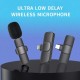 Careflection Microfone de lapela sem fio duplo K9 Plug and Play, sem necessidade de aplicativo e microfone de colarinho Bluetooth para todos os dispositivos iPhone, iPad, Mac para YouTube, transmissão