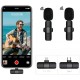 Careflection Microfone de lapela sem fio duplo K9 Plug and Play, sem necessidade de aplicativo e microfone de colarinho Bluetooth para todos os dispositivos iPhone, iPad, Mac para YouTube, transmissão