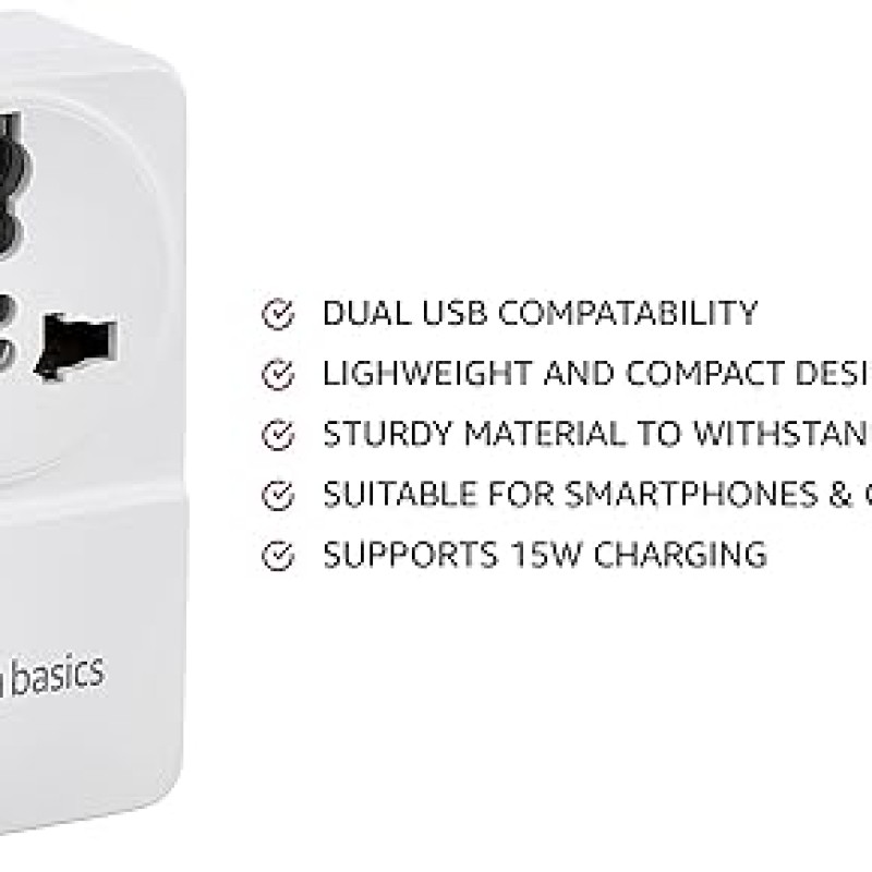 USB Adaptor with 1 Universal AC Socket and 2 USB Ports (White) USB Adaptor with 1 Universal AC Socket and 2 USB Ports (White)