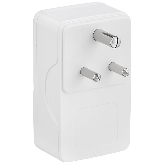 USB Adaptor with 1 Universal AC Socket and 2 USB Ports (White)