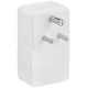 USB Adaptor with 1 Universal AC Socket and 2 USB Ports (White)