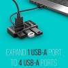 Quantum 4 Port USB Hub (1 Port 3.0 & 3 Port 2.0) with High Speed Data Transfer, Plug Play Usage, Compatible with Laptop, PC and Other USB-A Devices, QHM7532 (Black) Quantum 4 Port USB Hub (1 Port 3.0 & 3 Port 2.0) with High Speed Data Transfer, Plug Play Usage, Compatible with Laptop, PC and Other USB-A Devices, QHM7532 (Black)
