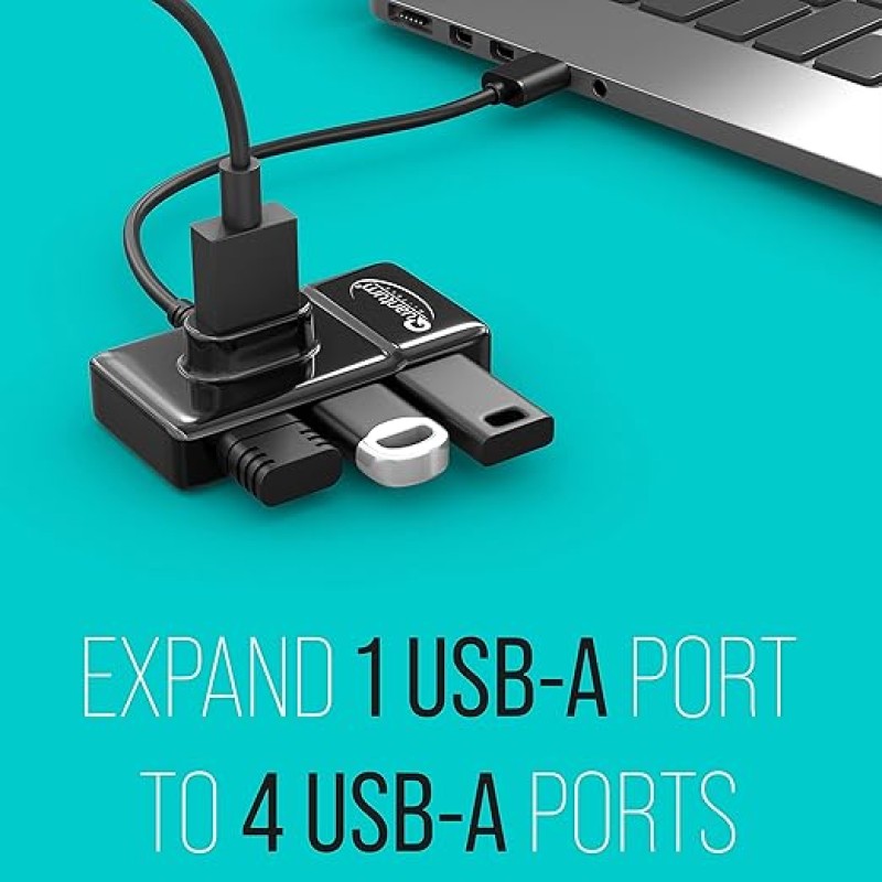 Quantum 4 Port USB Hub (1 Port 3.0 & 3 Port 2.0) with High Speed Data Transfer, Plug Play Usage, Compatible with Laptop, PC and Other USB-A Devices, QHM7532 (Black) Quantum 4 Port USB Hub (1 Port 3.0 & 3 Port 2.0) with High Speed Data Transfer, Plug Play Usage, Compatible with Laptop, PC and Other USB-A Devices, QHM7532 (Black)