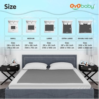 OYO BABY Extra Absorbent Waterproof Baby Dry Sheet Small Size (70x50cm) � Pack of 2 � Quick Dry Sheet for Bed Protector, Soft & Breathable Grey + Salmon Rose