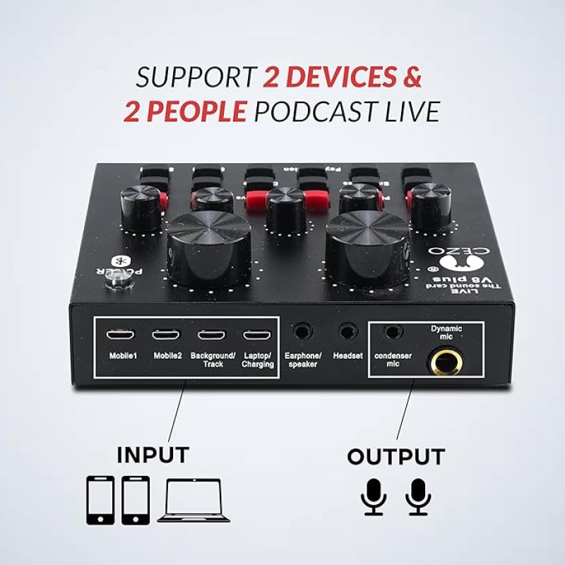 CEZO U87 Condenser Microphone Kit with V8 Sound Card Adjustable Scissor Arm Stand Shock Mount Computer Mic for Gaming, Streaming, YouTube, Voice Over, Studio, Home Recording () CEZO U87 Condenser Microphone Kit with V8 Sound Card Adjustable Scissor Arm Stand Shock Mount Computer Mic for Gaming, Streaming, YouTube, Voice Over, Studio, Home Recording ()